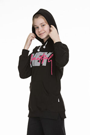 Kız Çocuk Kapüşonlu Kanguru Cepli Sweat 9-14 Yaş Lx154