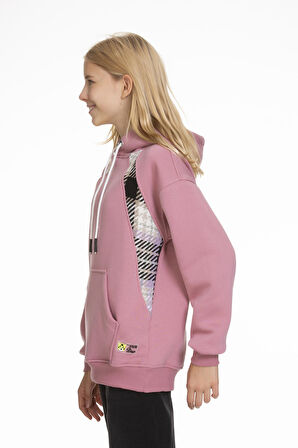 Kız Çocuk 3 İplik - Kalın - Kapüşonlu Hoodie 9-14 Yaş Lx168