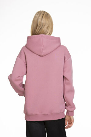 Kız Çocuk 3 İplik - Kalın - Kapüşonlu Hoodie 9-14 Yaş Lx168