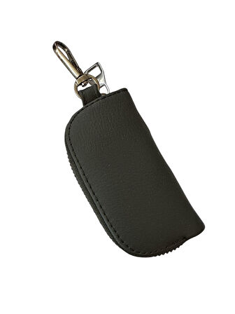 Mini Çantalı Deri Cüzdan Oto Anahtarlık Siyah
