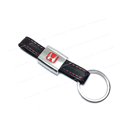 Honda Derili Ortası Metal Oto Anahtarlık Kırmızı Gri