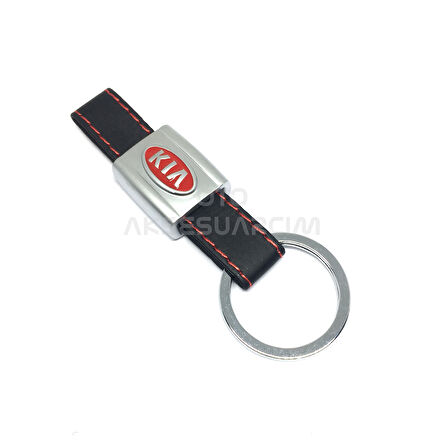 Kia Derili Ortası Metal Oto Anahtarlık Siyah Krom