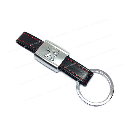 Peugeot Derili Ortası Metal Oto Anahtarlık Gri