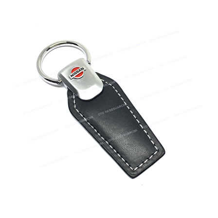 Nissan Metal Oto Anahtarlık Uzun Siyah Derili