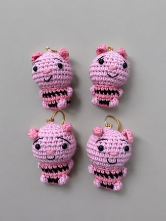 Amigurumi Anahtarlık 6-8 cm Sevimli El Örgüsü Hediyelik Anahtar ve Çanta Aksesuarı