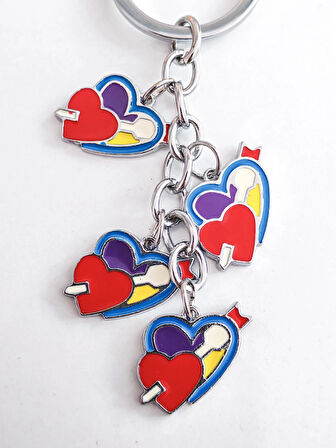 Kalp İçinde Kalp Metal Anahtarlık