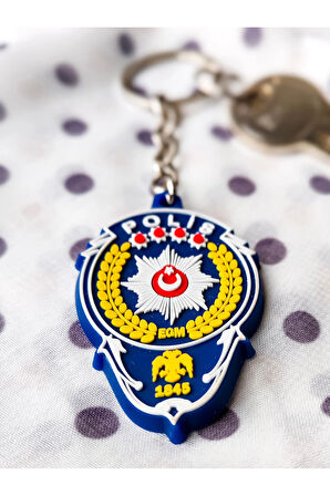 Koyu Mavi Plastik Anahtarlık