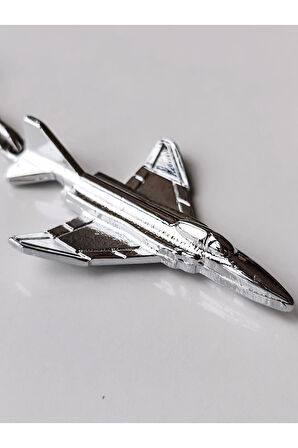 Gümüş Renkli Metal Uçak Anahtarlık