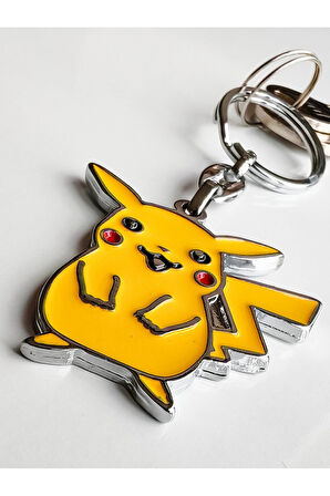 Sarı Pikachu Metal Anahtarlık
