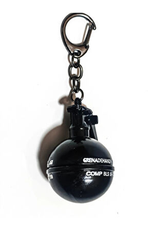 Siyah Yuvarlak Taklit Metal Anahtarlık