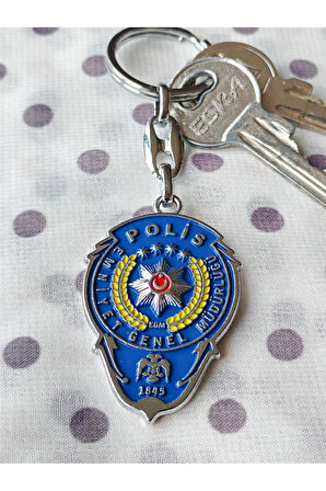 Taklit Logolu Mavi Metal Manahtarlık