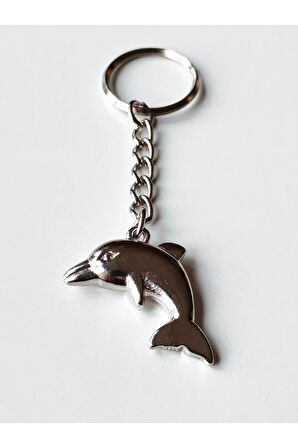 Gümüş Renkli Yunus Balığı Metal Anahtarlık