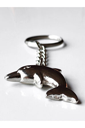Gümüş Renkli Yunus Balığı Metal Anahtarlık