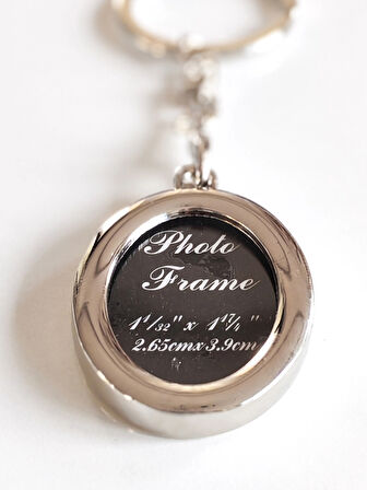 Altın Sarısı Oval Metal Fotoğraf Çerçeveli Anahtarlık