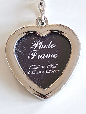 Altın Sarısı Kalp Şekilli Metal Fotoğraf Çerçeveli Anahtarlık