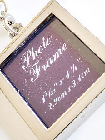 Altın Sarısı Dikdörtgen Metal Fotoğraf Çerçeveli Anahtarlık