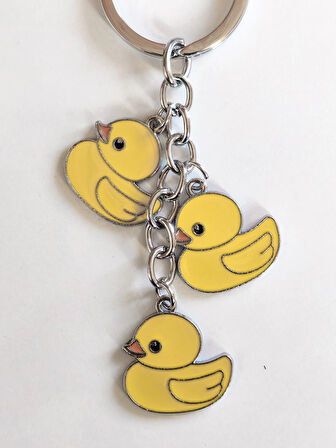 3 Sarı Ördekli Metal Anahtarlık