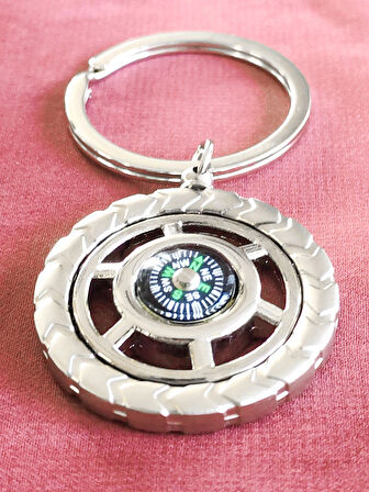 Metal Pusula Anahtarlık