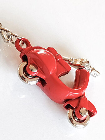 Oynar Gidonlu Kırmızı Skooter Metal Anahtarlık