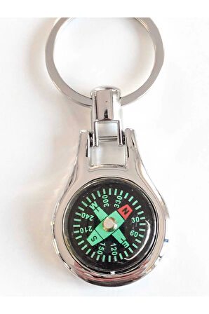 Yeşil Pusulalı Metal Anahtarlık