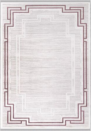 İpek Mekik Halı Anisa Pudra Gül Kurusu Çizgili Halı