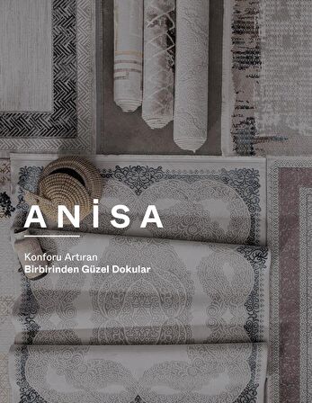 İpek Mekik Halı Anisa Kahve Mavi Eskitme Figürlü Halı