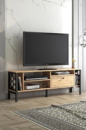 Wood'n Love Hera 140 Cm Tv Ünitesi - Atlantik Çam / Siyah