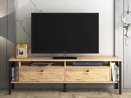 Wood'n Love Luna 160 Cm Tv Ünitesi - Atlantik Çam / Siyah