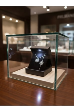 ANKA MÜCEVHERAT IŞIKLI KUTUDA 925 AYAR GÜMÜŞ GÜNEŞ KADIN SET