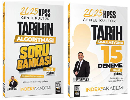 İndeks Akademi 2025 KPSS Tarih Soru Bankası + 15 Deneme 2 li Set - Aydın Yüce İndeks Akademi