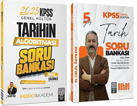 Retro + İndeks 2025 KPSS Tarih 5Yüz Soru Bankası 2 li Set - Mehmet Celal Özyıldız Retro + İndeks