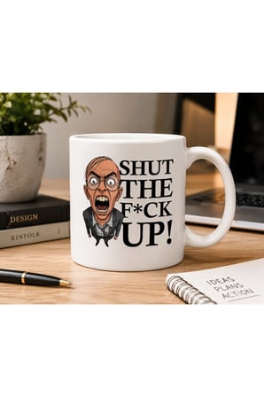 Anksiyete Kupa Serisi | "Shut The F*ck Up!2" Tasarımlı | Çift Taraflı Baskılı Seramik Kupa | 300 ml Premium Kahve Kupası