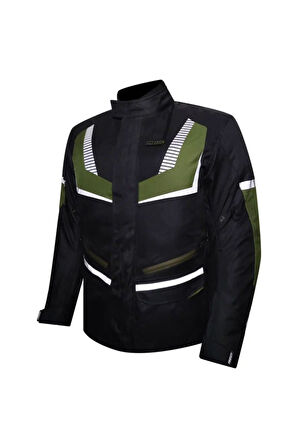 Motosiklet Montu Maxdura Kumaş 4 Mevsim Uzun Model Motor Montu Yeşil