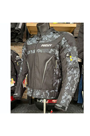 Motosiklet Montu Ce Onaylı Reflektörlü 4 Mevsim Maxdura Kumaş Hörgüçlü Model Motor Mont Camo