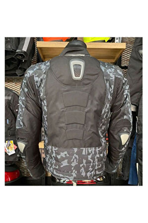 Motosiklet Montu Ce Onaylı Reflektörlü 4 Mevsim Maxdura Kumaş Hörgüçlü Model Motor Mont Camo