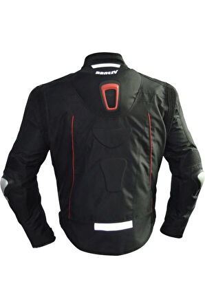 Motosiklet Montu Reflektörlü 4 Mevsim Maxdura Kumaş Hörgüçlü Model Motor Mont Siyah