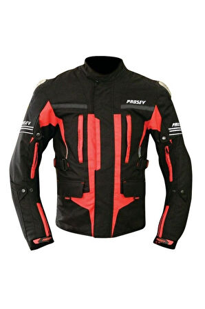 Motosiklet Montu Maxdura Kumaş 4 Mevsim Titanyum Korumalı Kışlık Uzun Motor Mont Kırmızı