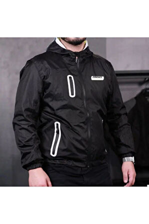 Motosiklet Korumalı Yağmurluk Yırtılmaz Poliamid Membran Kumaş Stopwater Corta Vento Yağmurluk Black