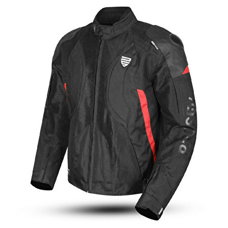 Motosiklet Montu Full Korumalı Titanyum 4 Mevsim Maxdura Hörgüçlü Model Mont Kırmızı