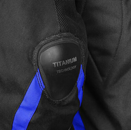 Motosiklet Montu Full Korumalı Titanyum 4 Mevsim Maxdura Hörgüçlü Model Mont Mavi