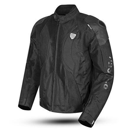 Motosiklet Montu Full Korumalı Titanyum 4 Mevsim Maxdura Hörgüçlü Model Mont Siyah