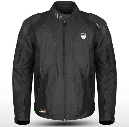 Motosiklet Montu Full Korumalı Titanyum 4 Mevsim Maxdura Hörgüçlü Model Mont Siyah