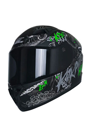 Motosiklet ve Bisiklet Mini Çocuk Kaskı Full Face Ce Sertifikalı Child Motor Kask Black
