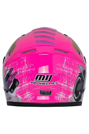 Motosiklet ve Bisiklet Mini Çocuk Kaskı Full Face Ce Sertifikalı Child Motor Kask Pink