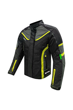 Motosiklet Kadın Montu 4 Mevsim Dayanıklı Maxdura 600-D Kumaş Ce Sertfikalı Motor Mont Neon