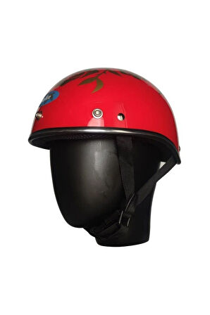 Motosiklet Yarım Chopper Model Kask Vespa Scooter Rose