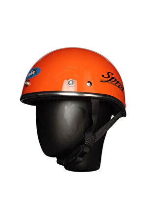 Motosiklet Kaskı Abs Materıal Yarım Chopper Model Kask Vespa Scooter Orange