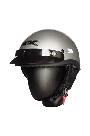 Motosiklet Kaskı Abs Materıal Yarım Chopper Model Kask Retro Model Kask Grey