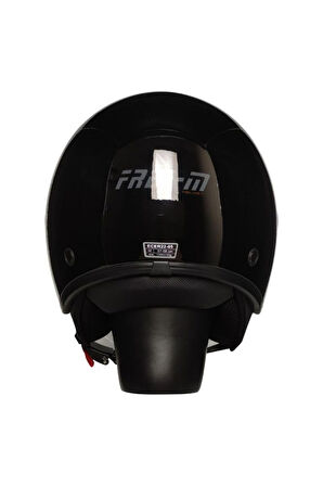 Motosiklet Yarım Kask Camlı Ce Onaylı Güneş Vizörlü Motor Kaskı Black