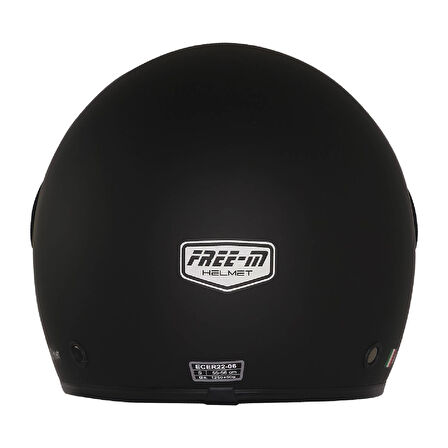 Motosiklet Yarım Kask Güneş Vizörlü ECE 22.06 Motor Kaskı Mat Black